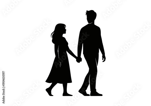 silhouette of a young couple
