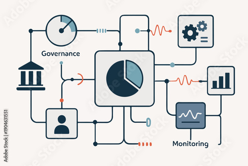Business Operations Visualized as a Coordinated Control Network illustration