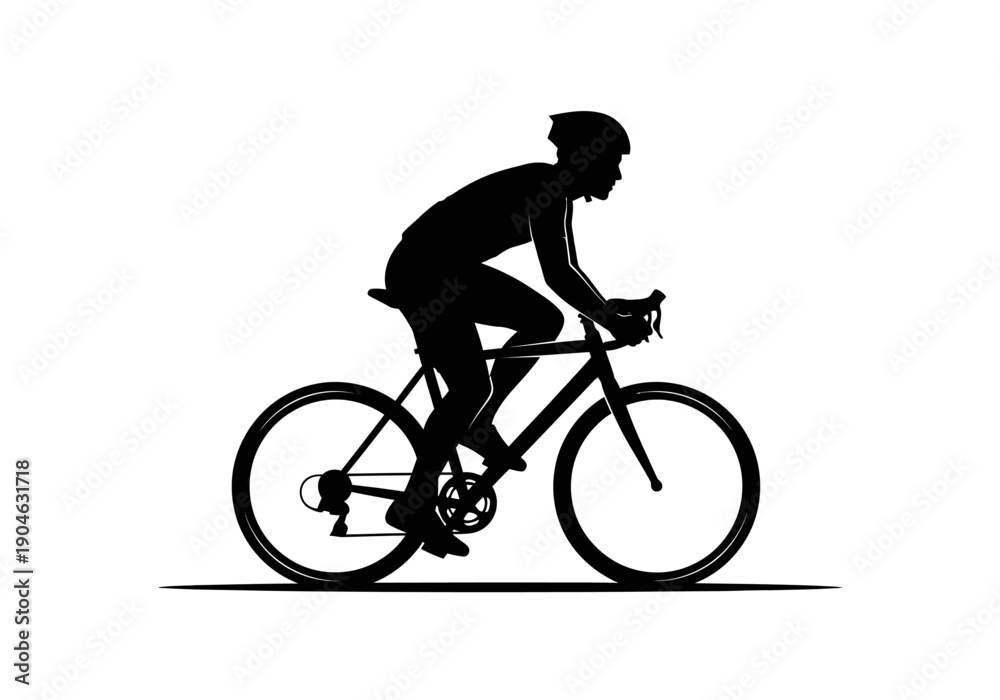 Fototapeta premium silhouette of a cyclist riding a bike