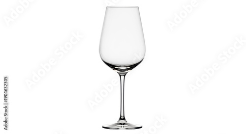 Tableau sur toile Elegant wine glass isolated PNG on transparent background, crystal stemware for