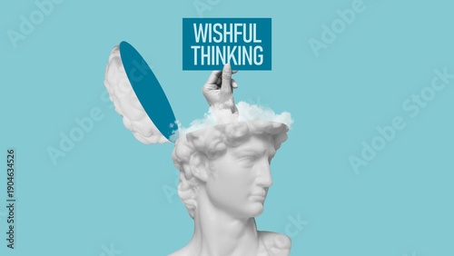 Valokuva Wishful Thinking Concept, Unrealistic Expectations and Self Deception, Positive