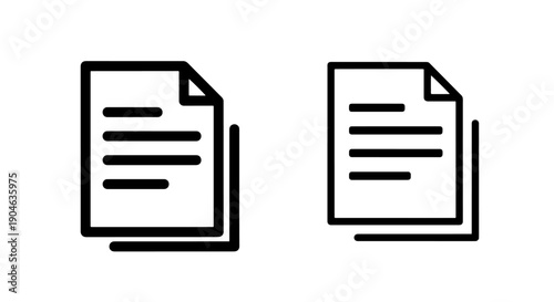 Two Stacked Document Icons for Information and Data Representation