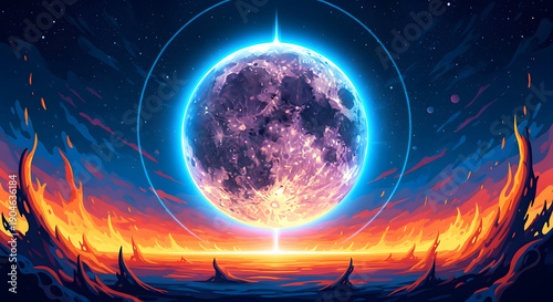 Vibrant cosmic portal to a distant galaxy