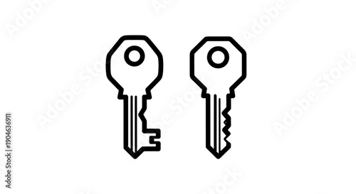 Two keys icon: one with regular teeth and one with jagged teeth