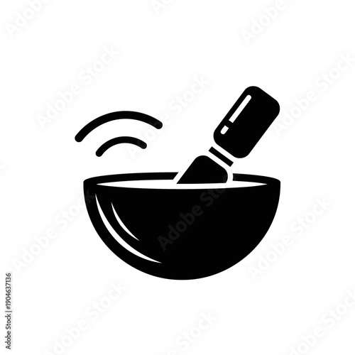 Tibetan singing bowl icon with sound waves