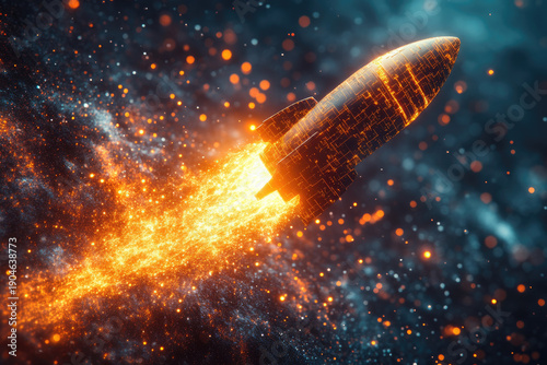 Investment Excitement Captured in a Golden Rocket Surge