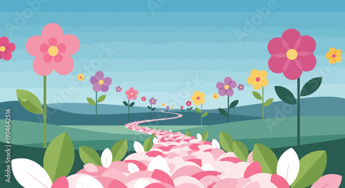 Colorful Flowers in Full Bloom Garden.