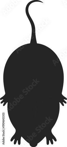Mouse silhouette top view icon showing small rodent animal shape isolated on white background vector illustration design