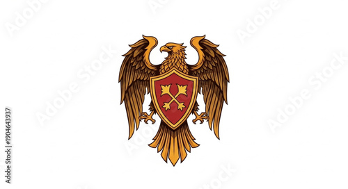 Heraldic Eagle Crest Emblem Symbol.