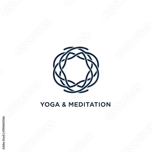 Serene Yoga and Meditation Symbol in Circular Harmony