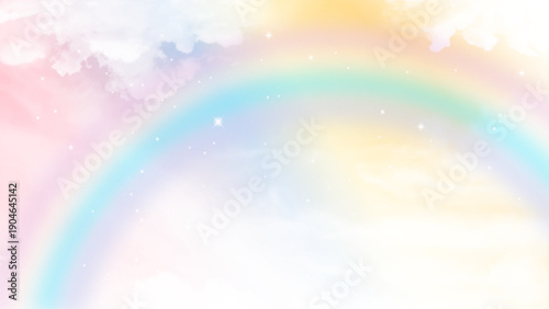 Sky, background and delicate clouds with beautiful pastel colors. Vector design. 