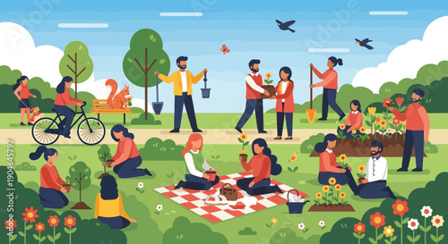 People Enjoying Picnic in the Park.