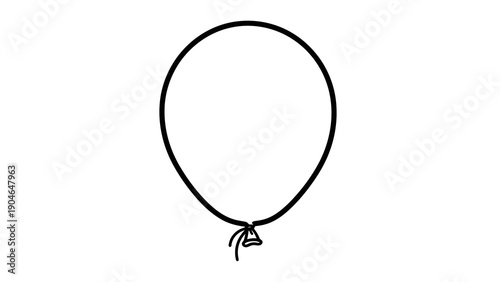 Simple black balloon illustration on white background