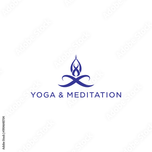 Serene Yoga and Meditation Illustration on White Background from a Direct Viewpoint
