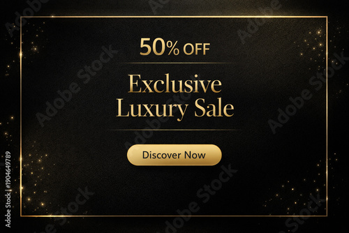 Luxury sale banner with 50 percent off exclusive offer
