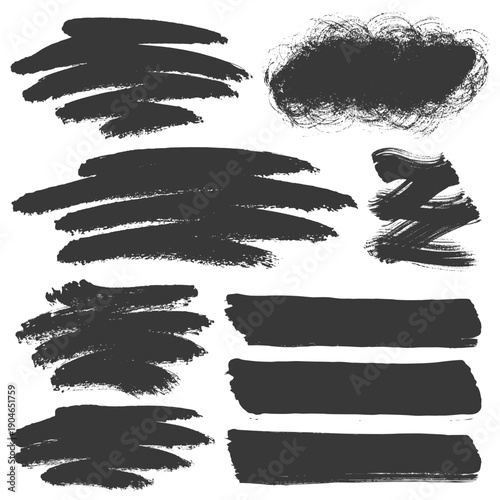 Black brush strokes for art and backgrounds
