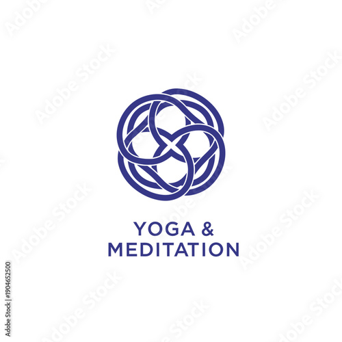 Intertwined Circles Representing Yoga and Meditation Concept Illustration