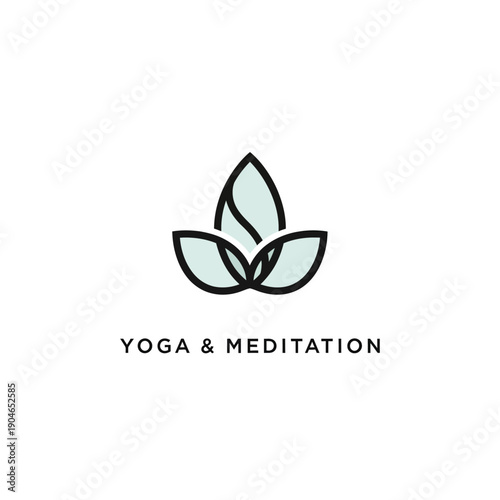 Simple Lotus Icon Representing Yoga and Meditation in Minimalist Style