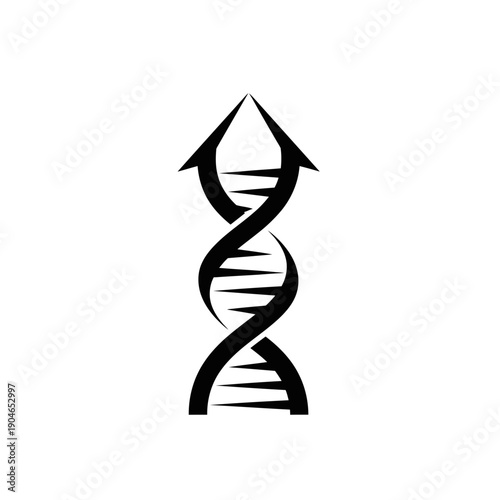 DNA Helix with Arrowhead - A Symbol of Genetic Advancement.