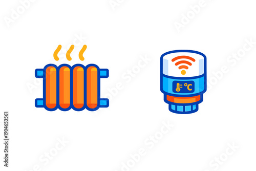 Modern heating system with radiator and digital thermostat showing smart technology for efficient home heating options