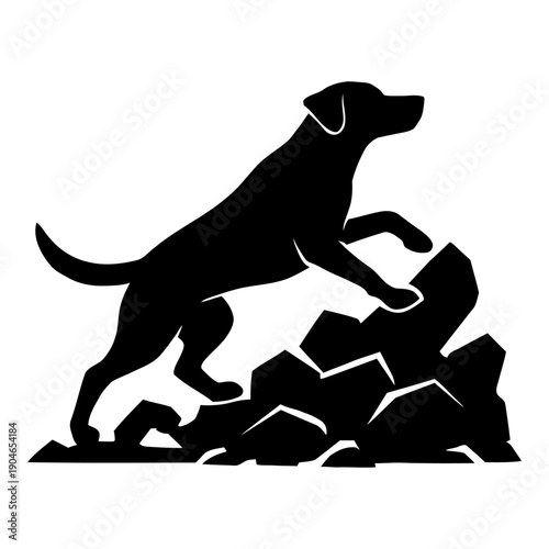 Simple mountain range at sunset silhouette