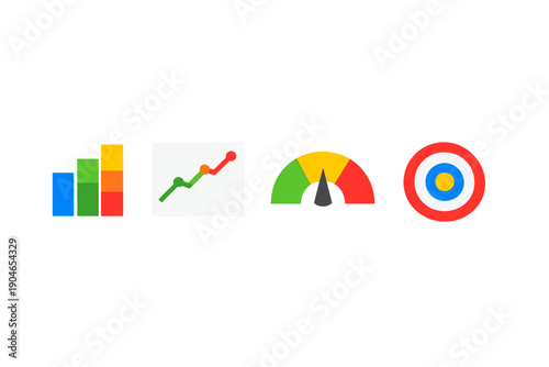 Colorful graphs and charts show data trends and performance metrics in a simple format for easy understanding and analysis