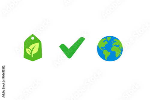 Green symbols represent eco-friendly choices, indicating care for the planet and support for sustainable practices in daily life and consumer habits