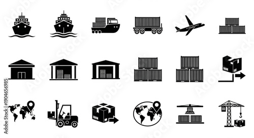 Logistics and Shipping Icons Set.