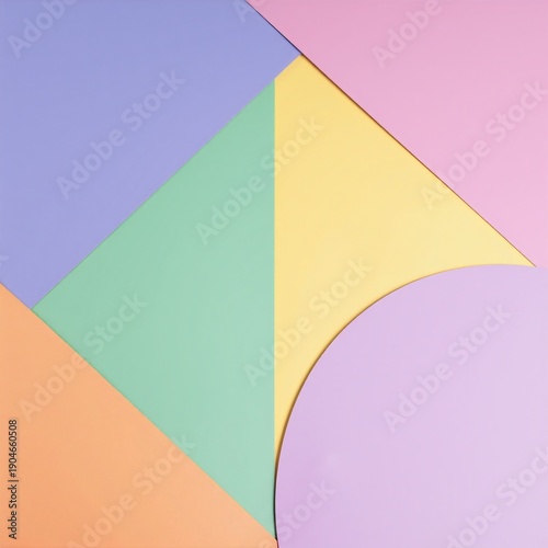 Abstract painting with vivid overlapping shapes and bold colors, creating dynamic movement and visual depth on the canvas