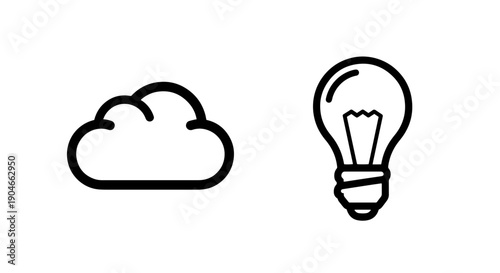 Cloud computing ideas and digital innovation with storage cloud and lightbulb icon