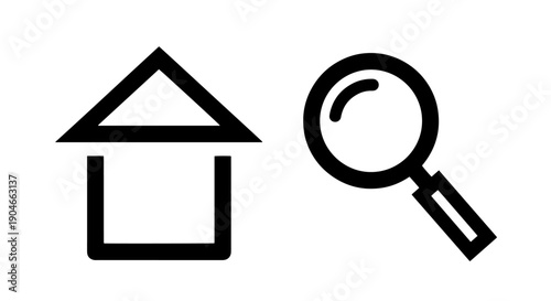 Real Estate Property Search Icon: Discovering New Homes and Residential Opportunities