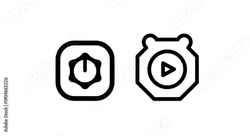 Settings and media playback icon for user interface and apps
