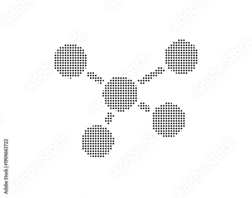 Molecule structure icon with dots