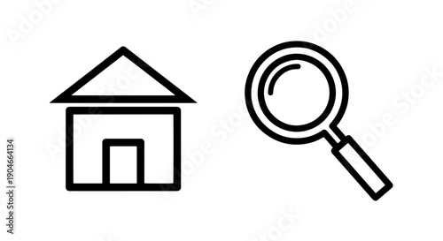 Home Search Icon Vector Design: Finding Property and Real Estate Solutions