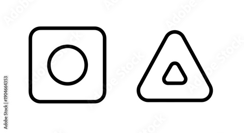 Basic Media Control Buttons: Stop Record and Play Triangle Vector