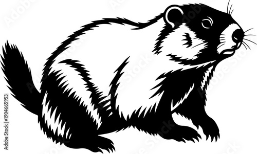 Groundhog silhouette vector illustration