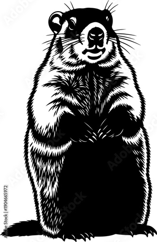 Groundhog silhouette vector illustration
