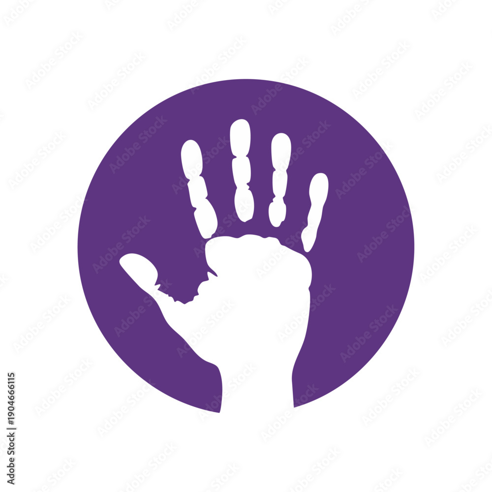 Fototapeta premium Hand Praint for Stop Violence