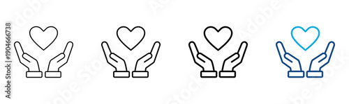 Empathy Icon Different Style Outline Collection Set Vector Illustration