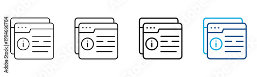 Information Icon Different Style Outline Collection Set Vector Illustration