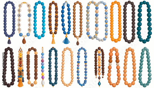 Collection of Colorful Beaded Necklaces and Jewellery.