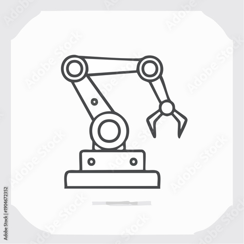 産業用ロボットアームの自動化シンプルアイコン