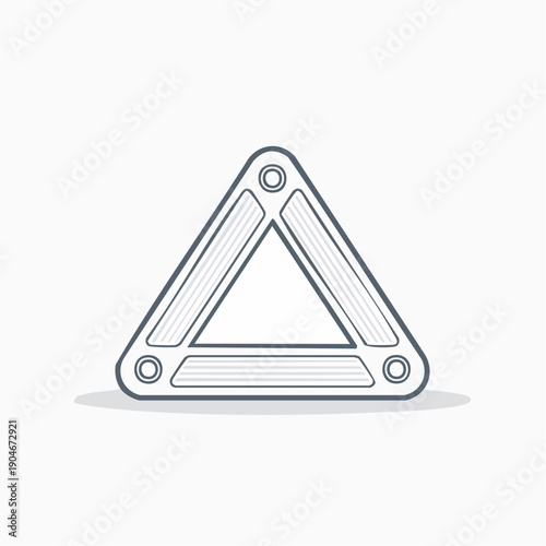 三角形固定プレートの工業用金属パーツアイコン