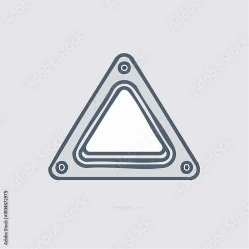 三角形固定プレートの工業用金属パーツアイコン