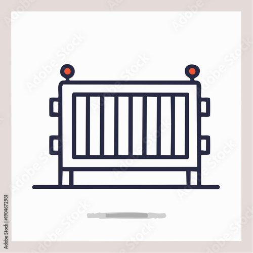 工事現場用バリケードの安全対策シンプルアイコン