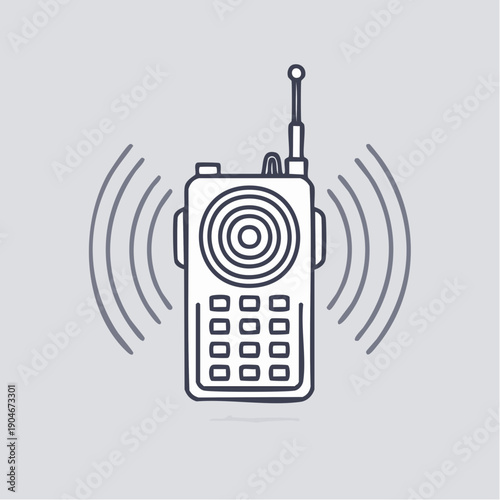 業務用無線機のシンプルアイコン 現場通信設備