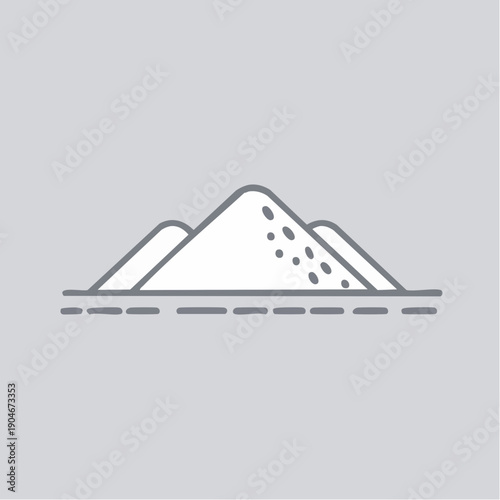 砕石資材のシンプルアイコン 土木工事素材