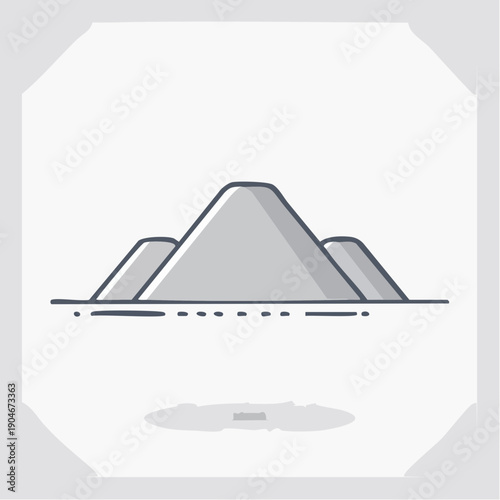 建設用砂利のシンプルアイコン 工事資材イメージ