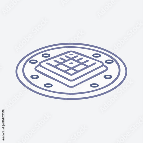 排水口グレーチングのシンプルアイコン インフラ設備