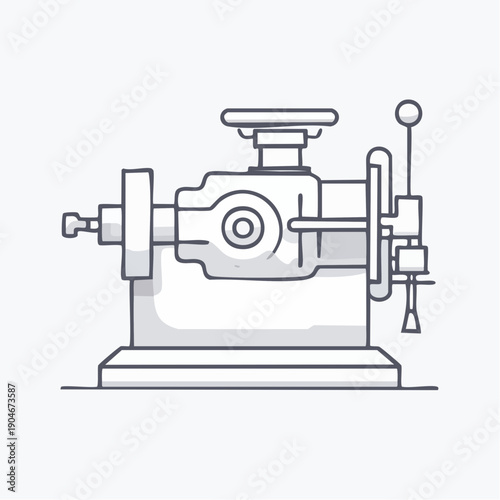 産業用加工機械のシンプルアイコン 製造ライン設備
